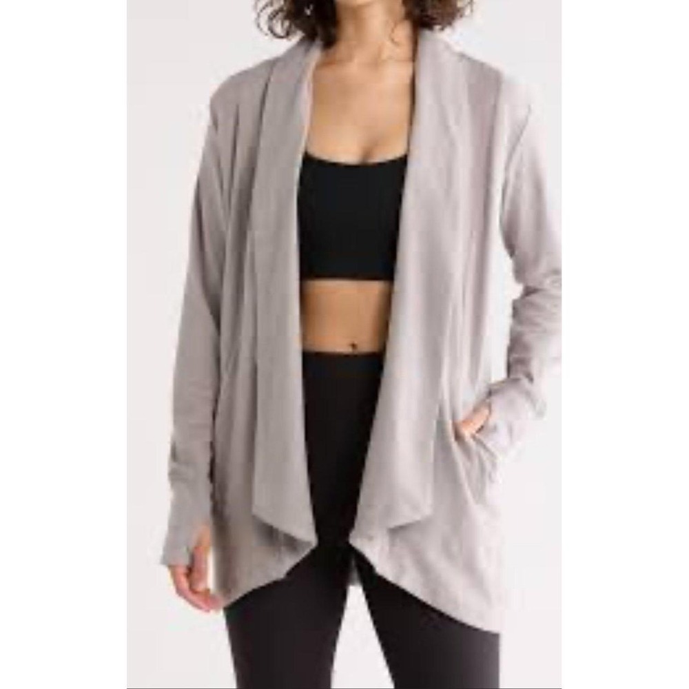 Womens NWT 90 Degree By Reflex Open Front‎ Thumbhole Sweater